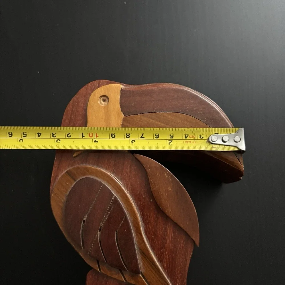 Wood‎ Bird Toucan Parrot Puzzle Hidden Storage Box